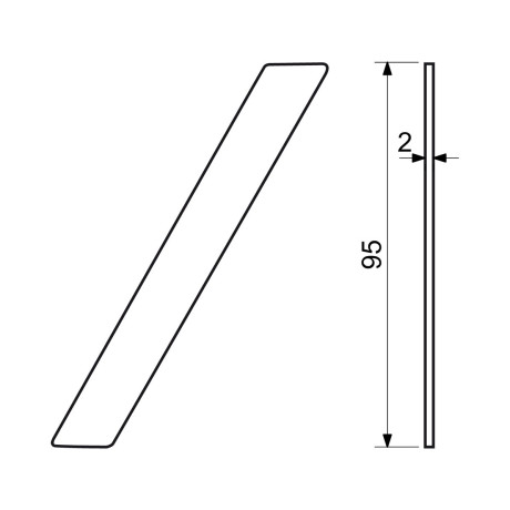 RN.95L./.CE perjel "/" 95mm fekete