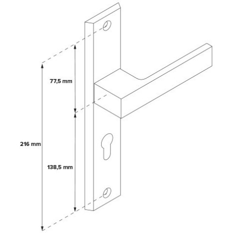 TOTAL vchodová kľučka-kľučka INOX pravá