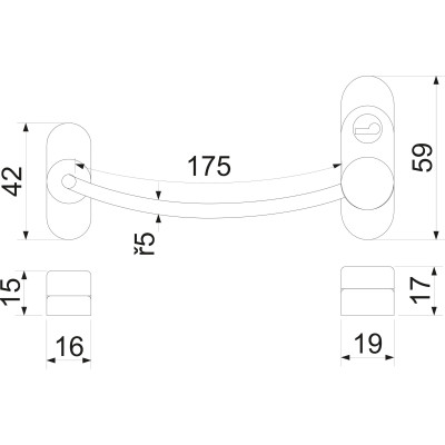 RHL.LZ.RAL9016.B biztonsági kábeles ablakzár RHL.LZ.RAL9016.B biztonsági kábeles ablakzár