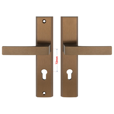 TOTAL bejárati ajtó kilincs bronz 72mm jobb T72PP