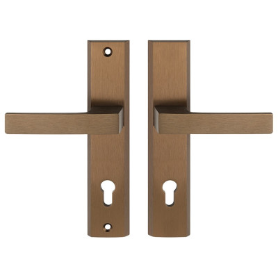TOTAL bejárati ajtó kilincs bronz 90mm jobb T90PP