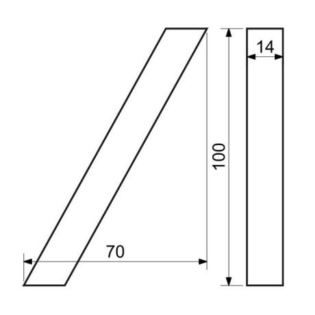 Lomítko " / " 3D čierne 100mm