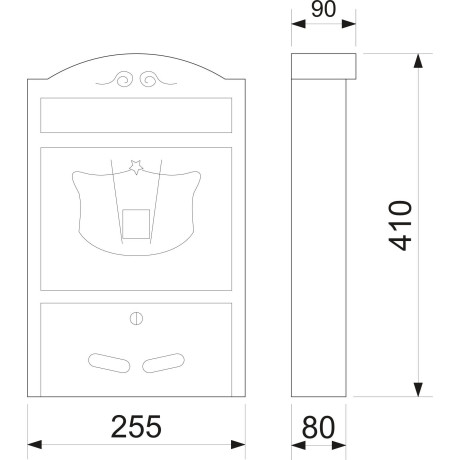 BK.301 postaláda antik réz