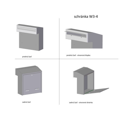 W3 - 4 postaláda antracit