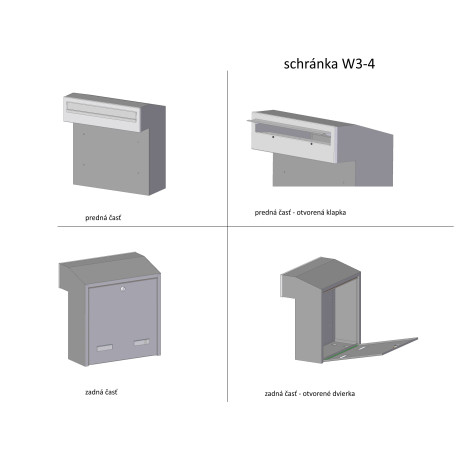 W3 - 4 postaláda antracit