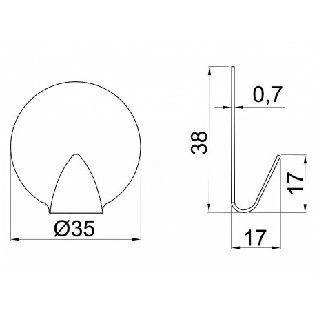 Fogas öntapadós rozsdamentes "kör" 2db