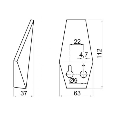 LUKÁŠ fogas fából 115x63x25mm LUKÁŠ fogas fából 115x63x25mm