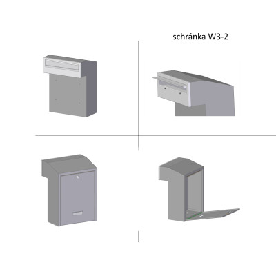 W3 - 2 postaláda RAL7016 / rozsdamentes