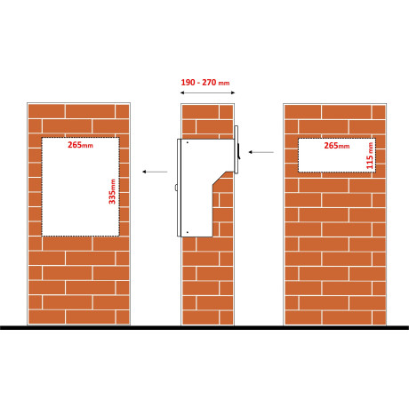 S9 T beépíthető postaláda rozsdamentes + RAL9006