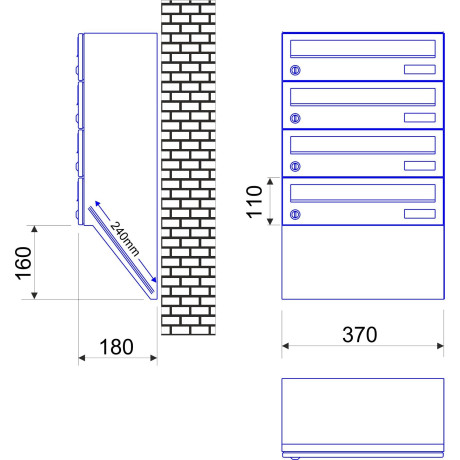 M37U modulos postaláda dőlt