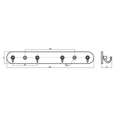 METODEJ fogas 4akasztós rozsdamentes-króm