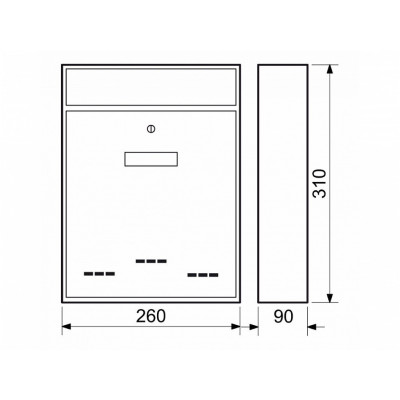 BK.20 D SS postaláda szürke struktúrált