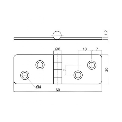 Pánt íves fekete 20x60x1,2mm Pánt íves fekete 20x60x1,2mm