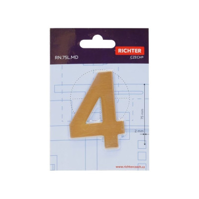 RN.75L.MD számjegy "4" 75mm réz