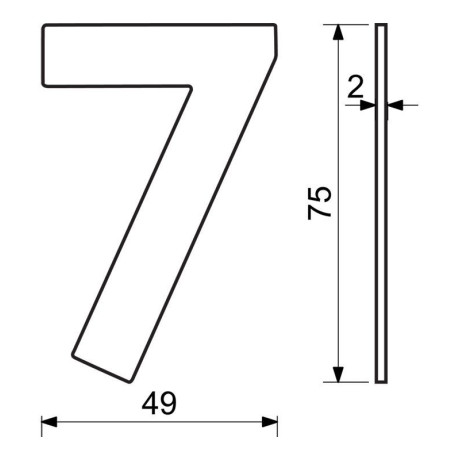 RN.75L.MD számjegy "7" 75mm réz