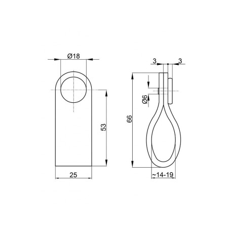 Fogantyú bőr 138x25x10mm fekete/ni-szatén